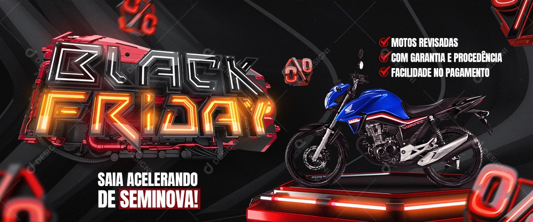 Banner Black Friday Concessionária Saia Acelerando de Seminova Social Media PSD Editável