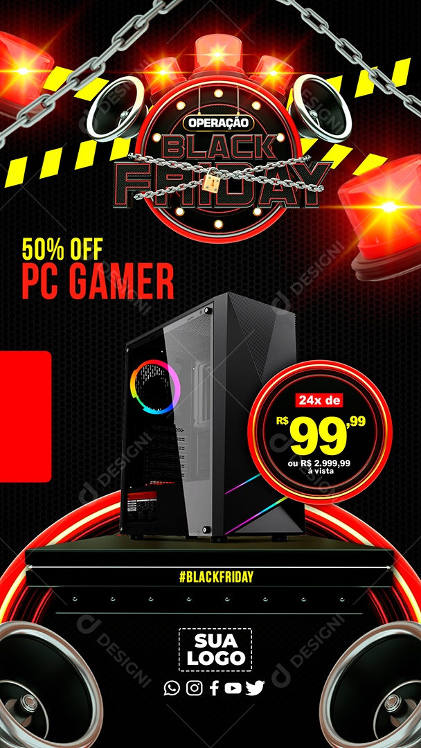Story Black Friday PC Gamer Social Media PSD Editável