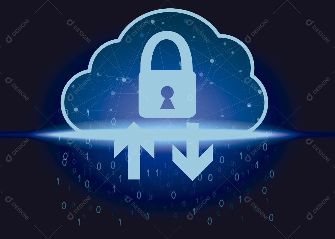 Conceito de Armazenamento em Nuvem Ilustração Vetor EPS