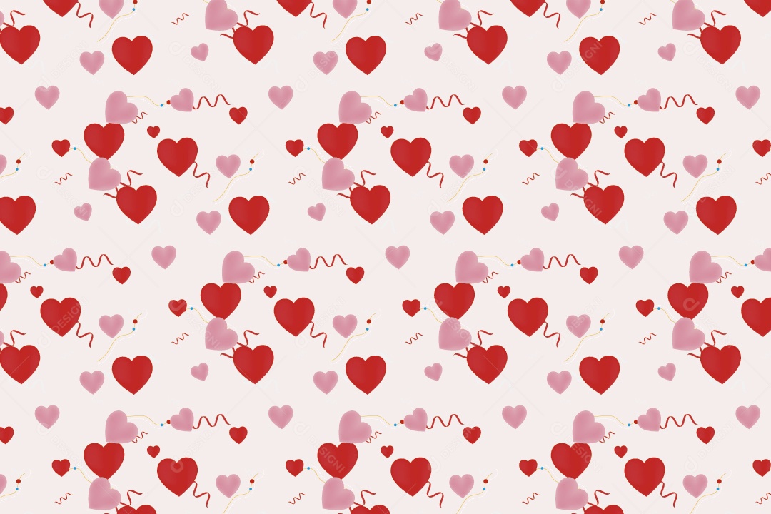 Padrão de Corações Ilustração Vetor EPS