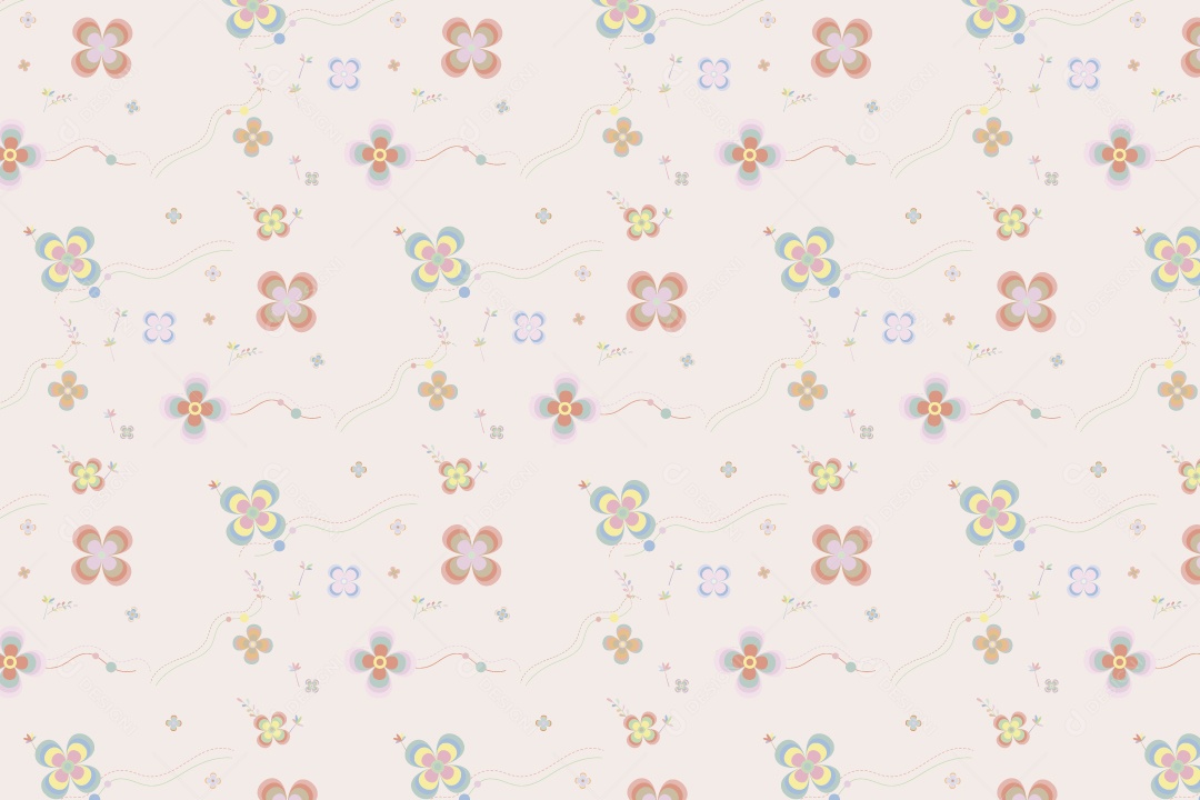 Padrão de Flores Ilustração Vetor EPS