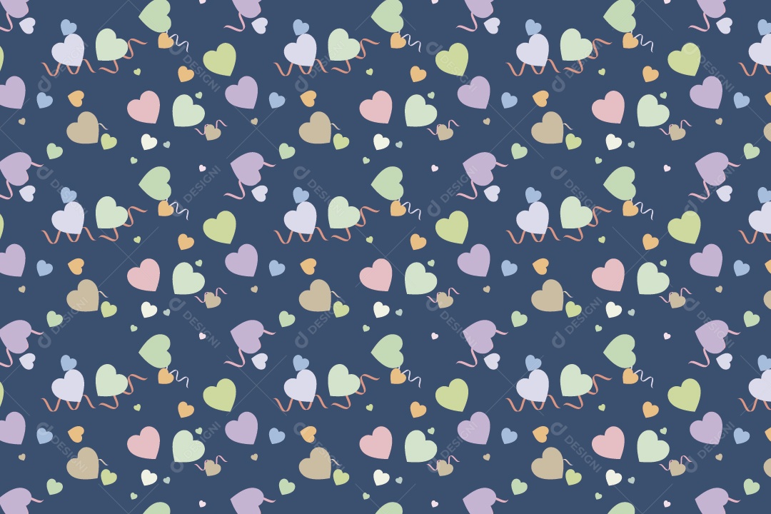 Padrão de Corações Ilustração Vetor EPS