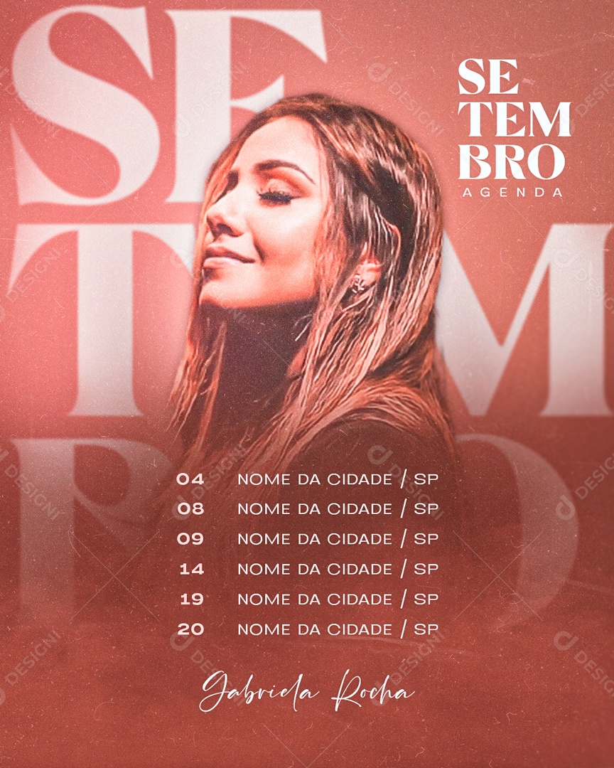 Flyer Setembro Rocha Gabriela Rocha Social Media PSD Editável