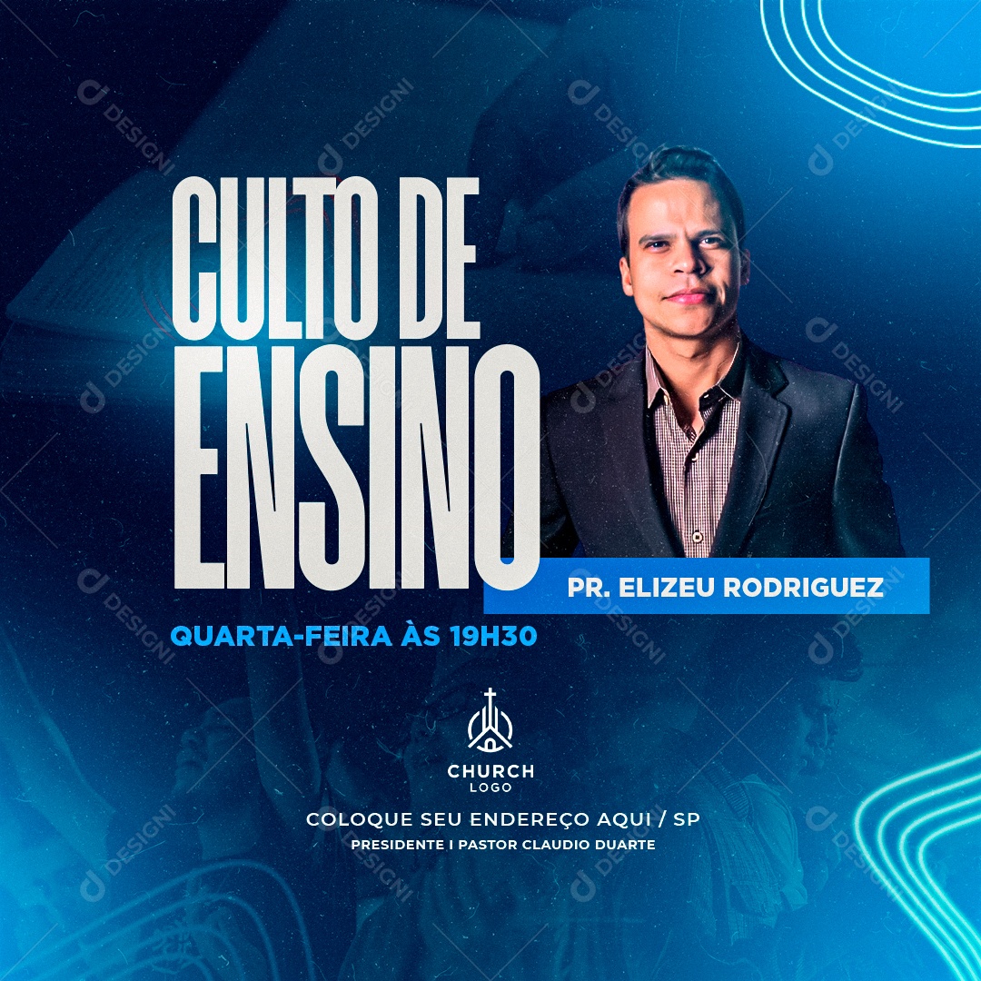 Social Media Culto De Ensino PSD Editável