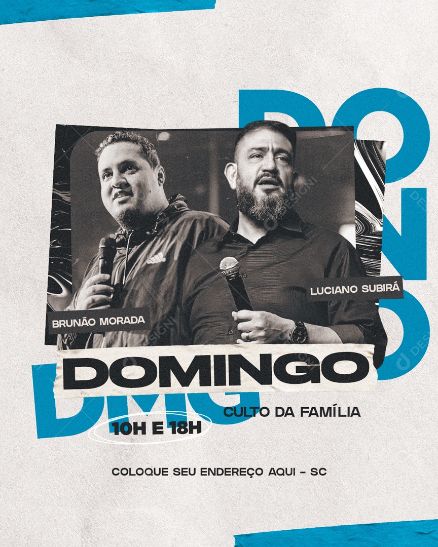 Social Media Flyer Domingo Culto Da Família PSD Editável