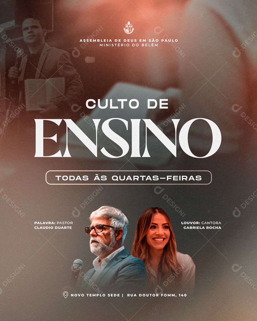 Flyer Culto De Ensino Social Media PSD Editável