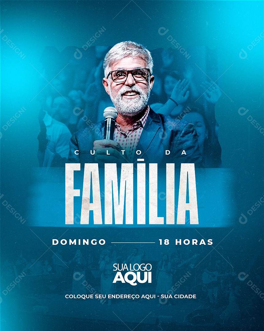 Social Media Flyer Culto Da Família OSD Editável