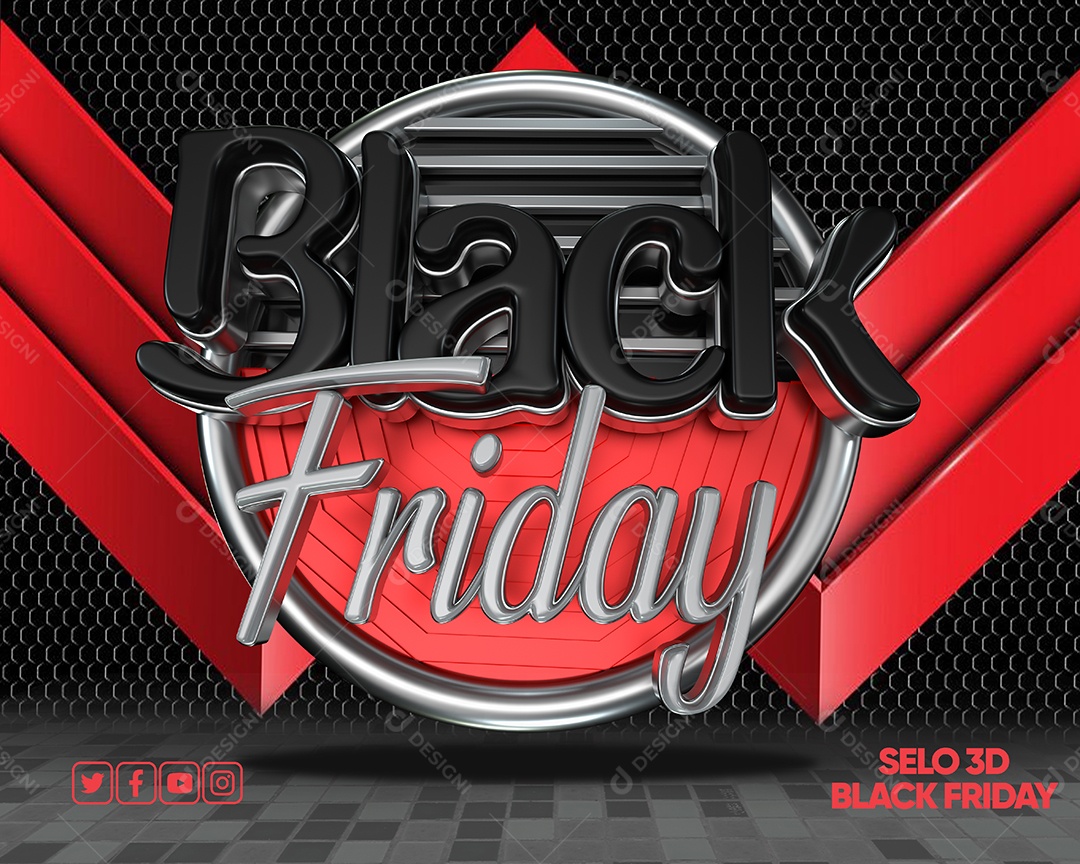 Black Friday 3D Stamp For PSD Composition