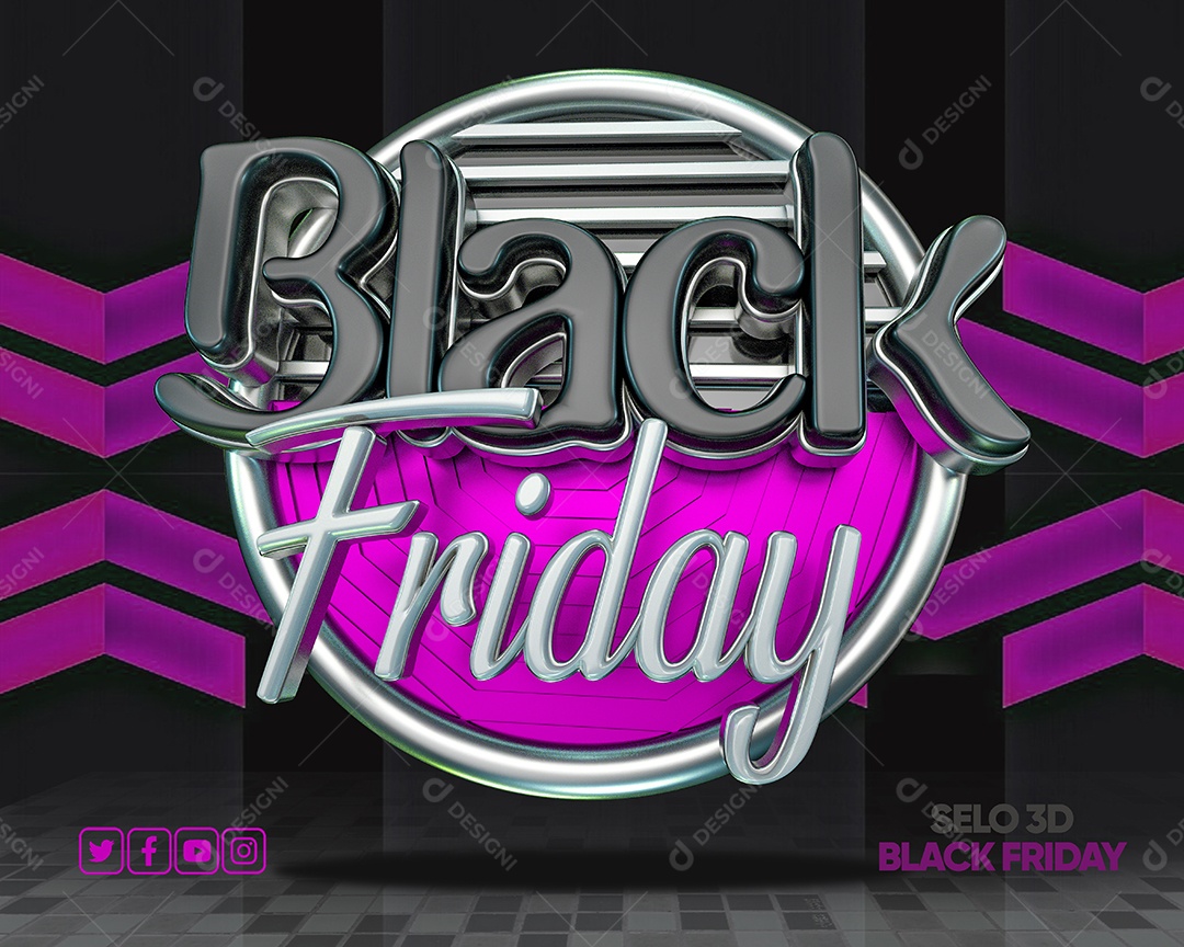 3D Black Friday Stamp For PSD Composition