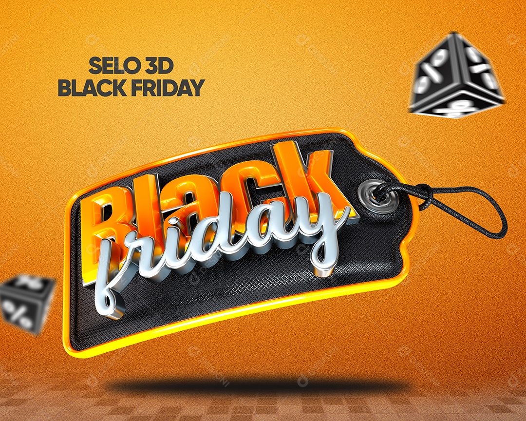 Black Friday 3D Stamp For PSD Composition