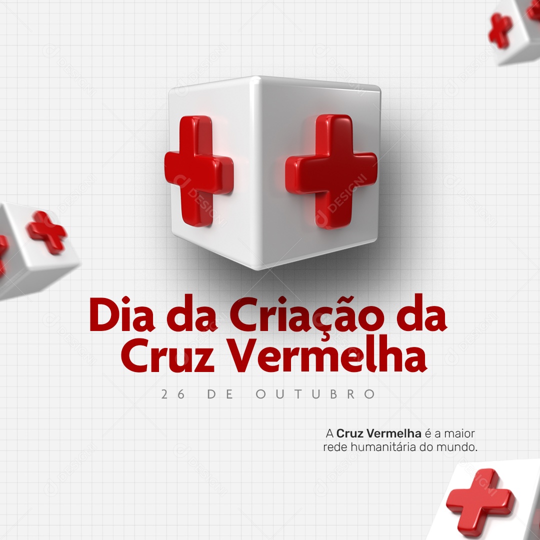 Dia da Criação Cruz Vermelha 26 de Outubro a Maior Rede Humanitária do Mundo Social Media PSD Editável