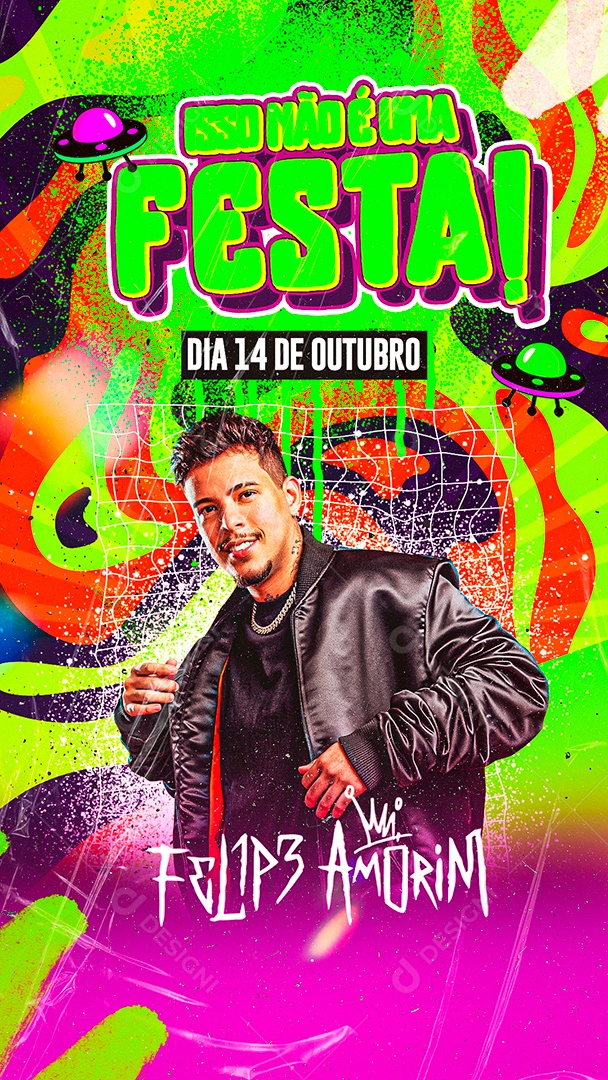 Flyer Isso Não é Uma Festa Felipe Amorin Social Media PSD Editável