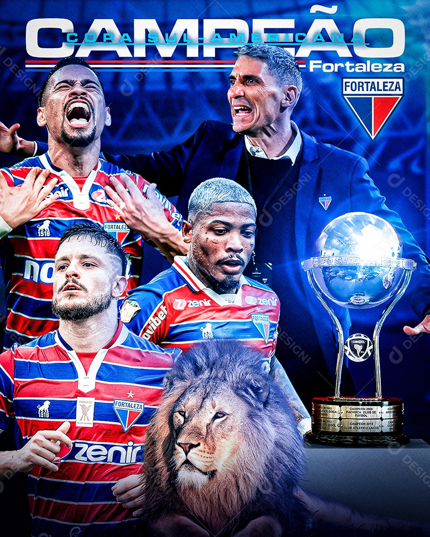 Social Media Feed Flyer Campeão Copa Sul Americana Fortaleza PSD Editável