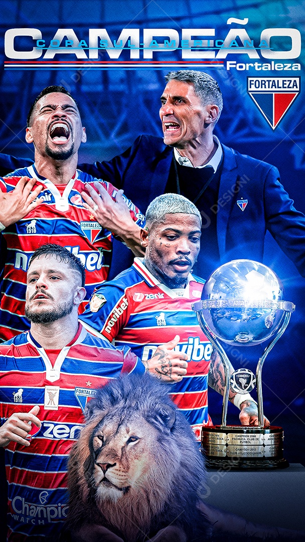 Flyer Story Campeão Copa Sul Americana Fortaleza Social Media PSD Editável