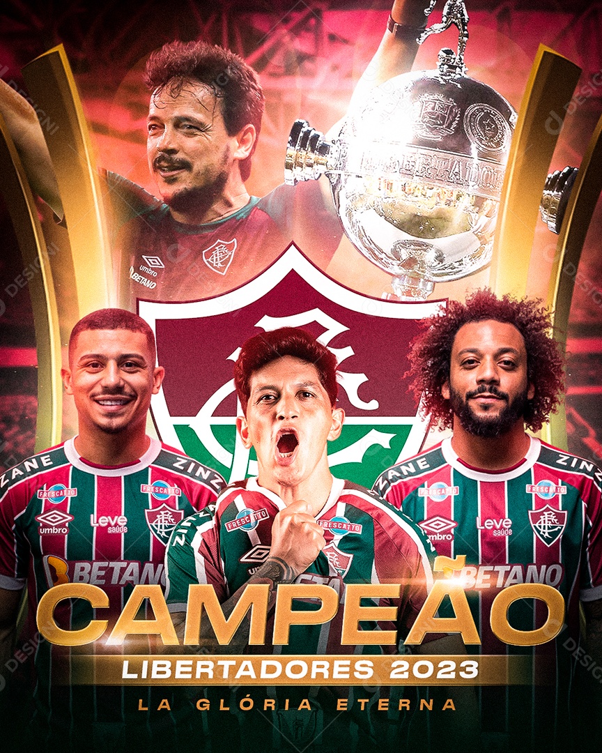 Flyer Feed Campeão Libertadores Fluminense Social Media PSD Editável