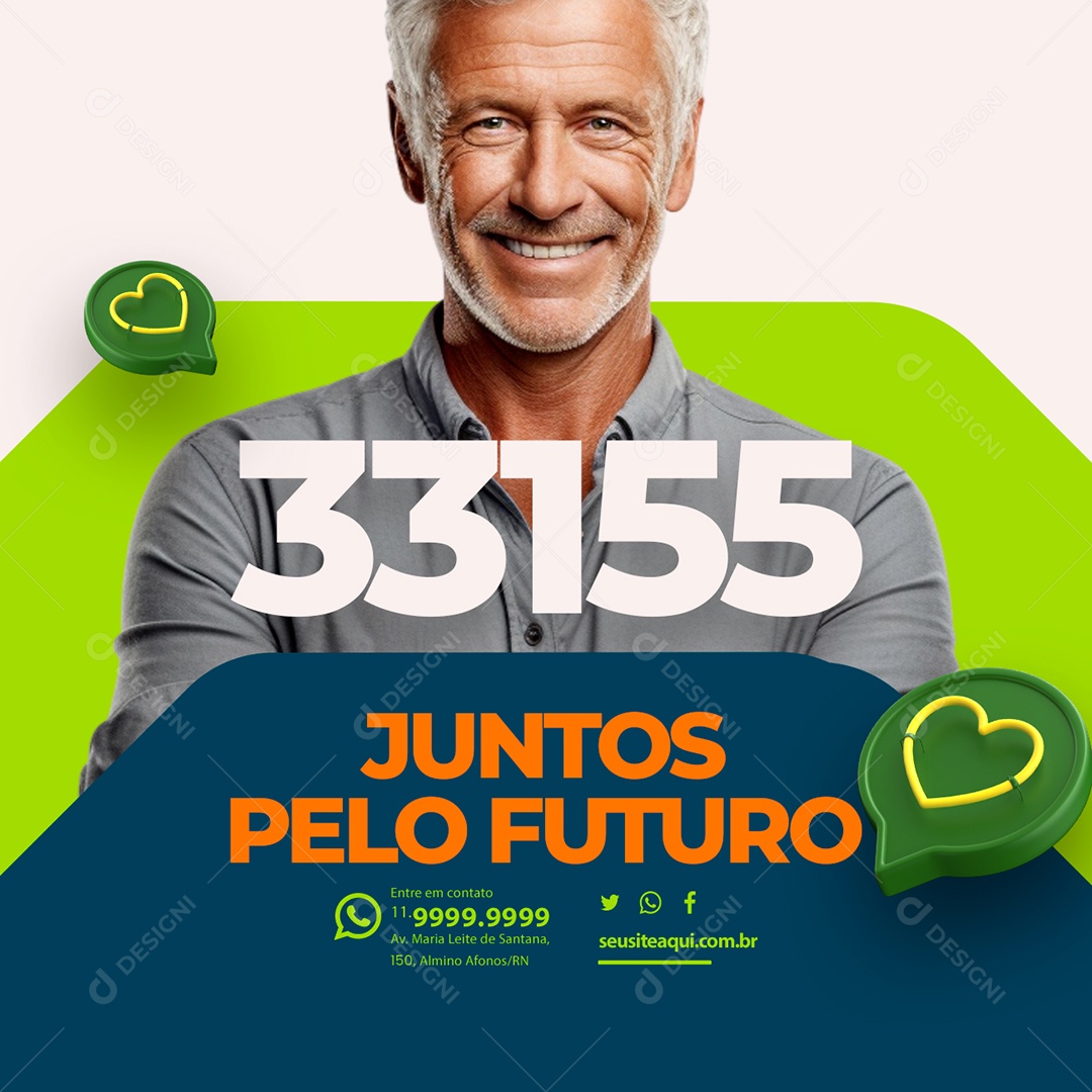 Política Juntos Pelo Futuro Entre em Contato Social Media PSD Editável