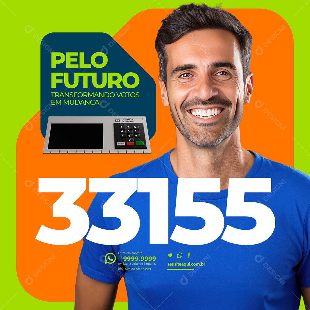 Política Pelo Futuro Transformando Votos em Mudança Social Media PSD Editável