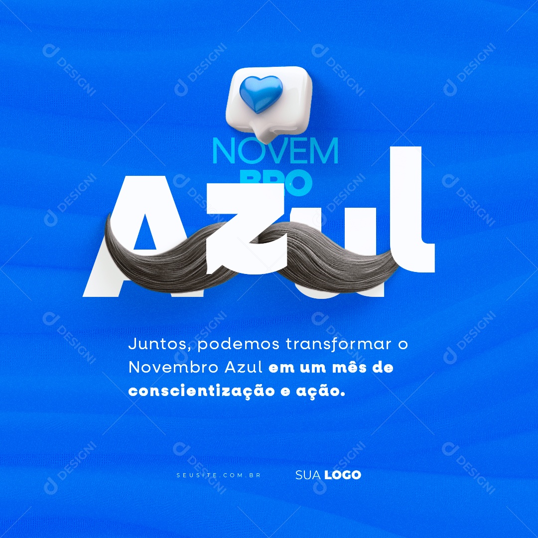 Juntos Podemos Transformar o Novembro Azul em um Mês de Conscientização e Ação Social Media PSD Editável
