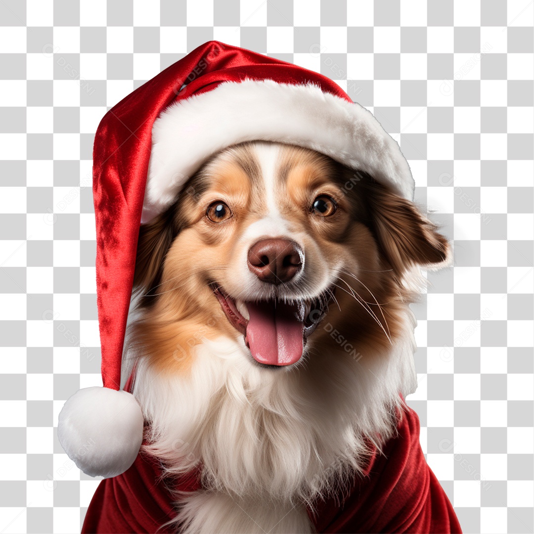 Cachorro Com Chapéu Para o Natal PNG Transparente