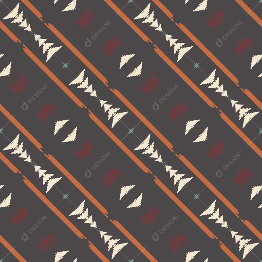 Padrão sem Emenda de Origem Étnica Tribal Ilustração Colorida Vetor EPS