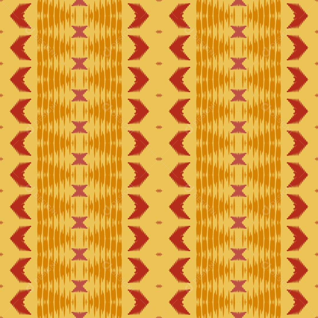 Padrão Tribal Tradicional Estilo Asteca Amarelo e Vermelho Modernos Ilustração Vetor EPS