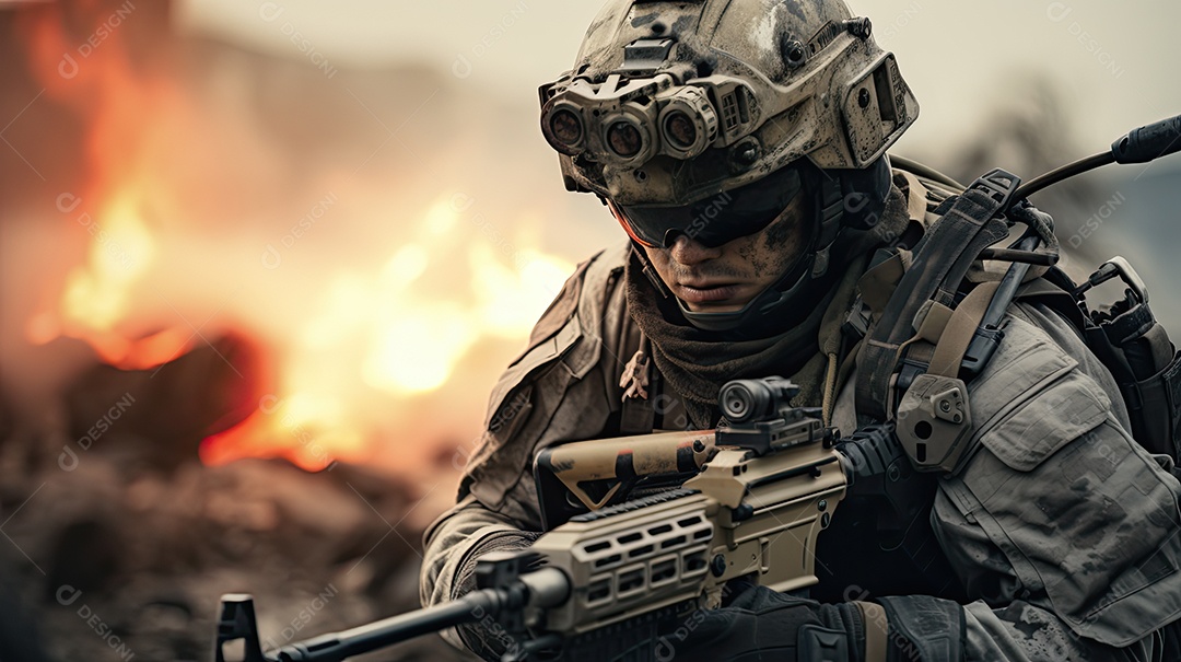 Devastação ilustrativa da guerra