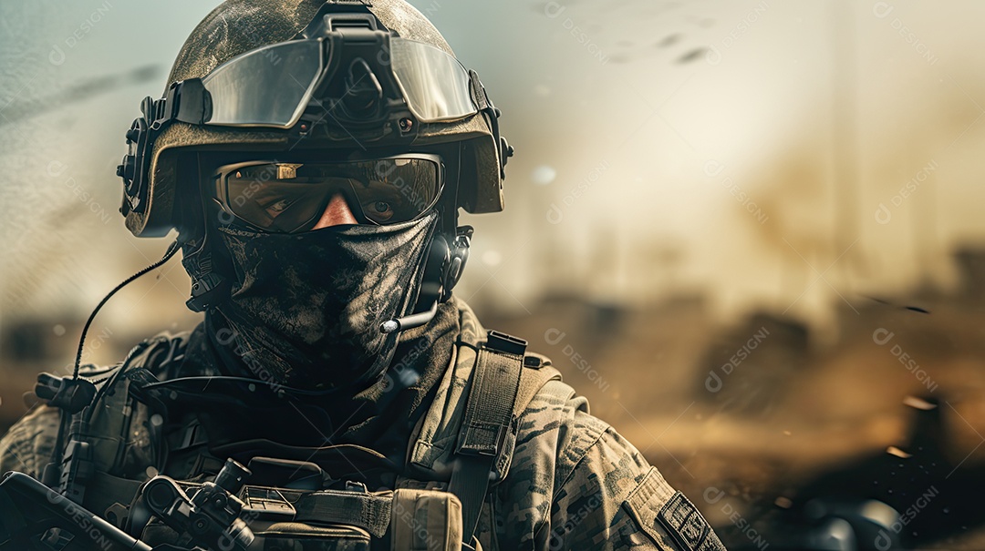 Ilustração sobre a devastação da guerra