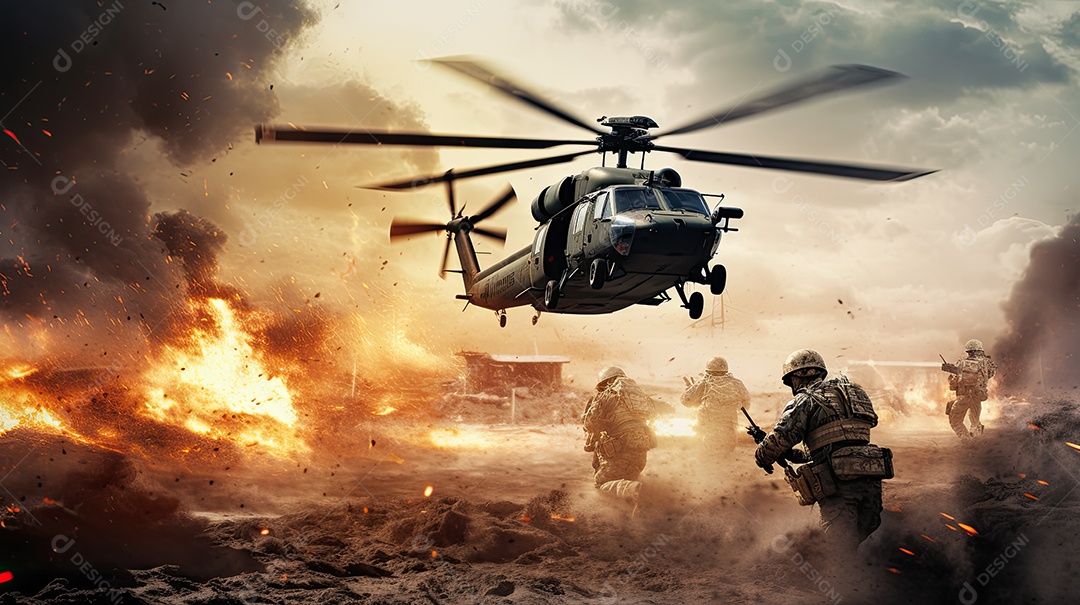 Devastação ilustrativa da guerra