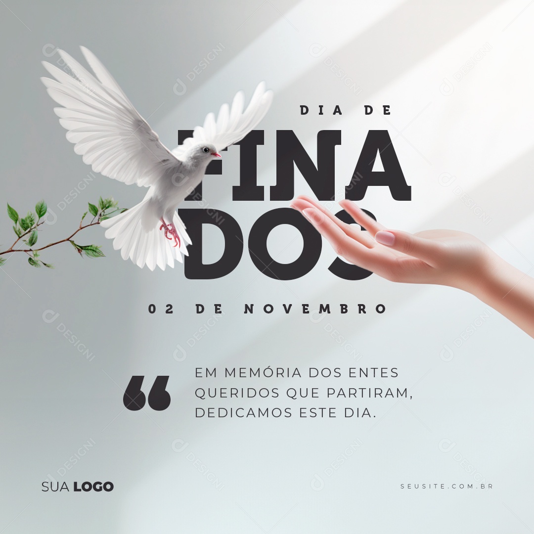 Dia de Finados Em Memória dos Entes Queridos que Partiram Dedicamos Estre Dia Social Media PSD Editável