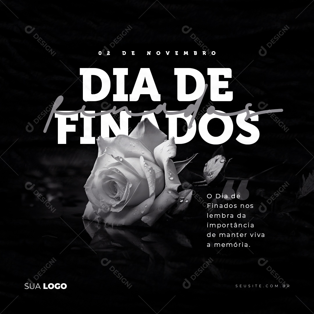 Feliz Dia de Finados 02 de Novembro Social Media PSD Editável