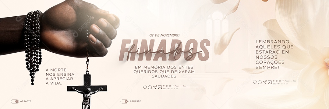 Carrossel Dia de Finados Em Memória dos Entes Queridos que Deixaram Saudades Social Media PSD Editável