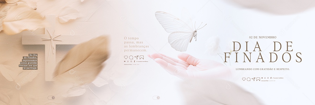 Carrossel Dia de Finados O Tempo Passa mas as Lembranças Permanecem Social Media PSD Editável