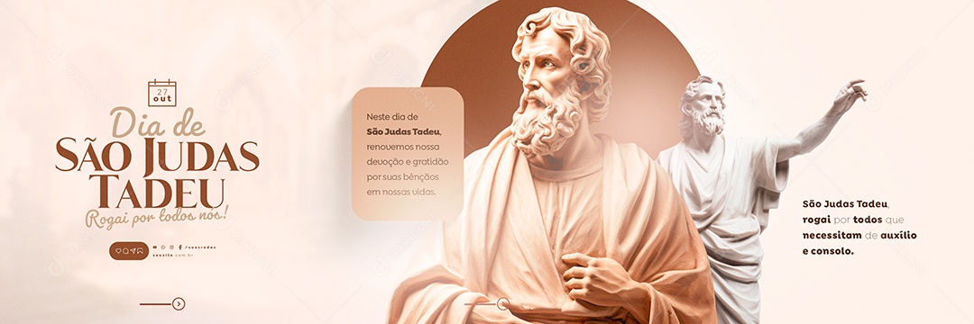 Carrossel Dia de Judas Tadeu Rogai por Todos Nós Social Media PSD Editável