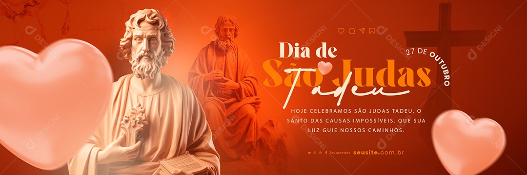 Carrossel Dia de Judas Tadeu 27 de Outubro Social Media PSD Editável