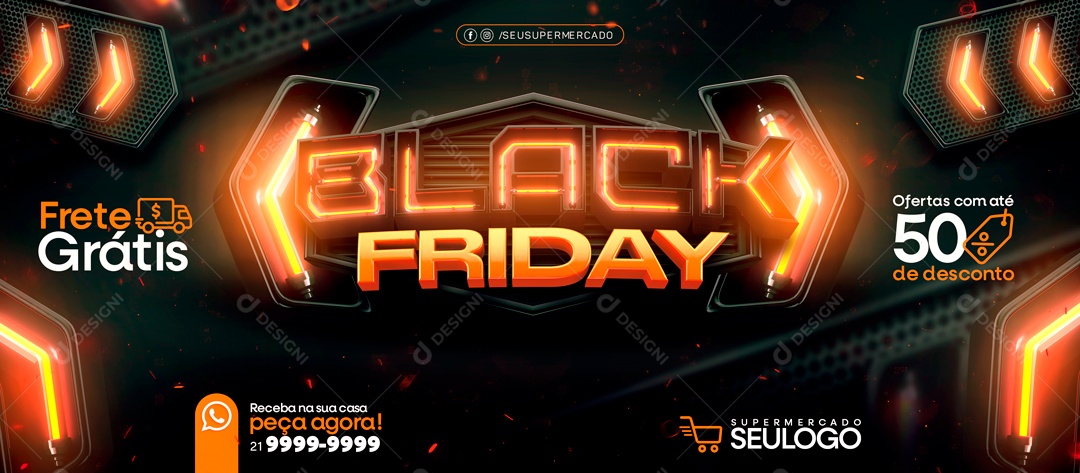 Social Media Banner Black Friday PSD Editável