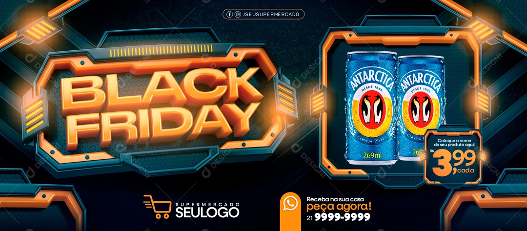 Social Media Banner Black Friday Distribuidora PSD Editável