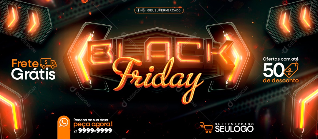 Social Media Banner Black Friday PSD Editável