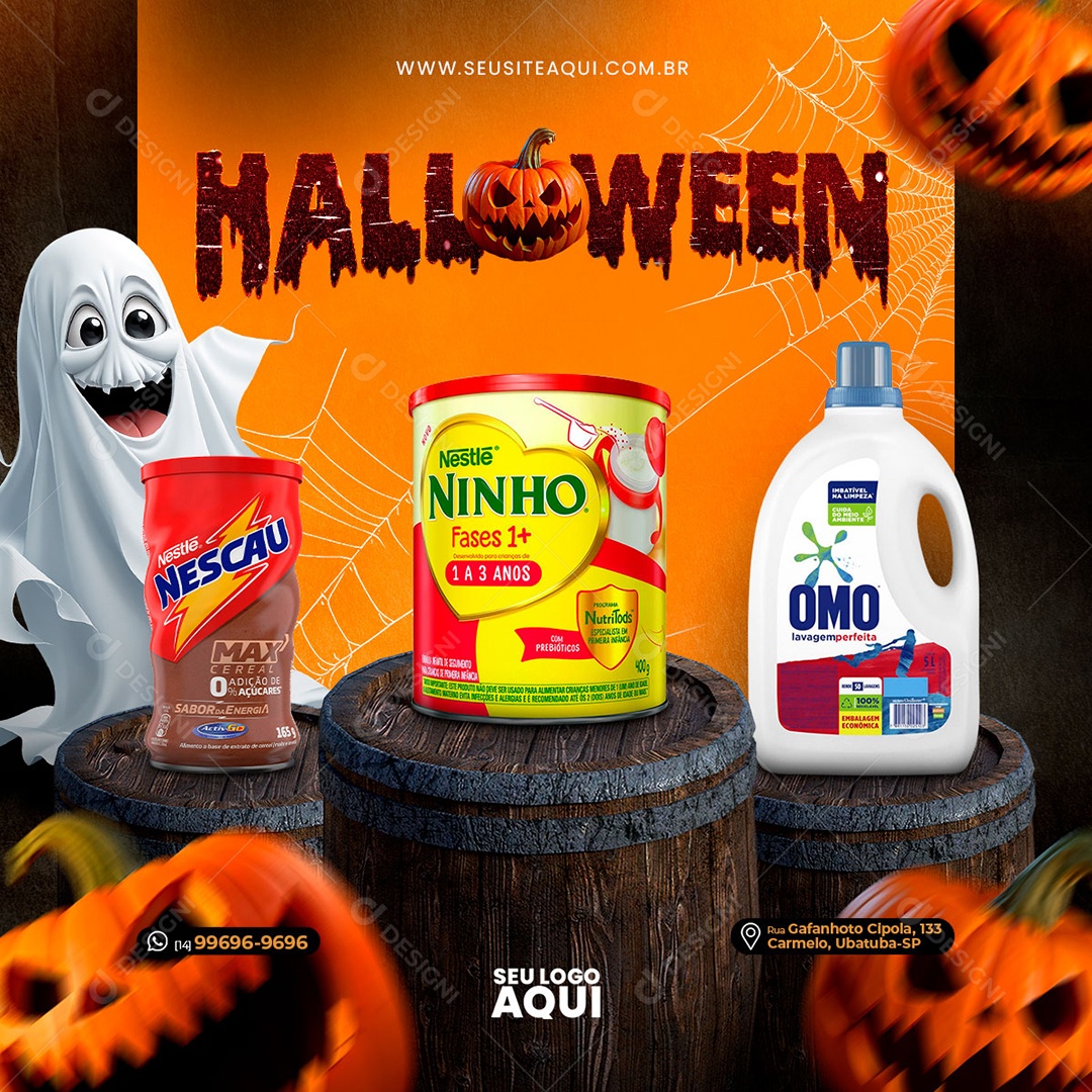 Ofertas De Halloween Achocolatado Nescau Nestle Leite Ninho Nestle Amaciante de Roupa Social Media PSD Editável