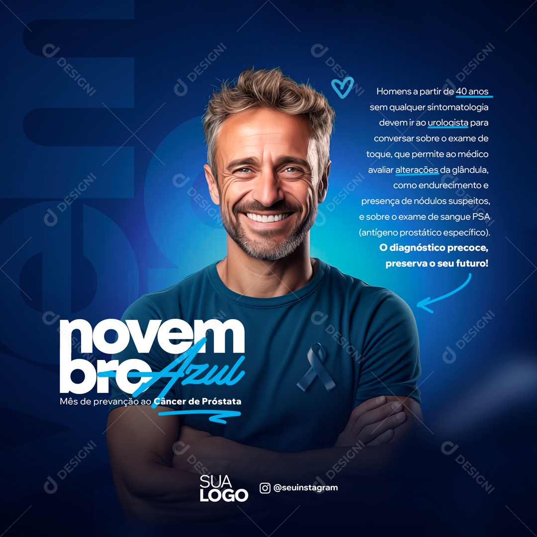 Social Media Novembro Azul Cancêr De Próstata PSD Editável
