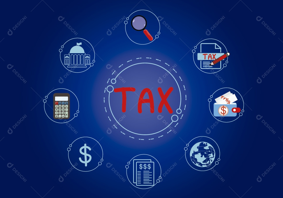 Conceito Impostos Ilustração Vetor EPS