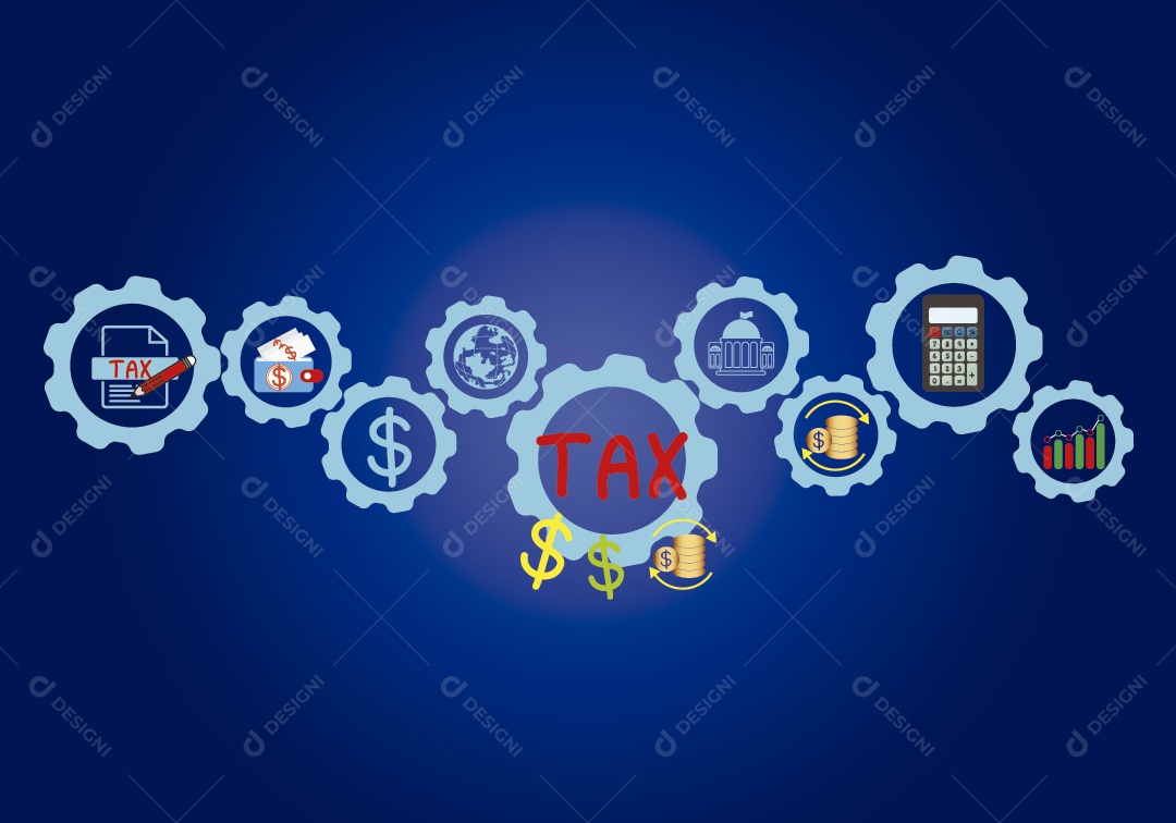Conceito Impostos Ilustração Vetor EPS