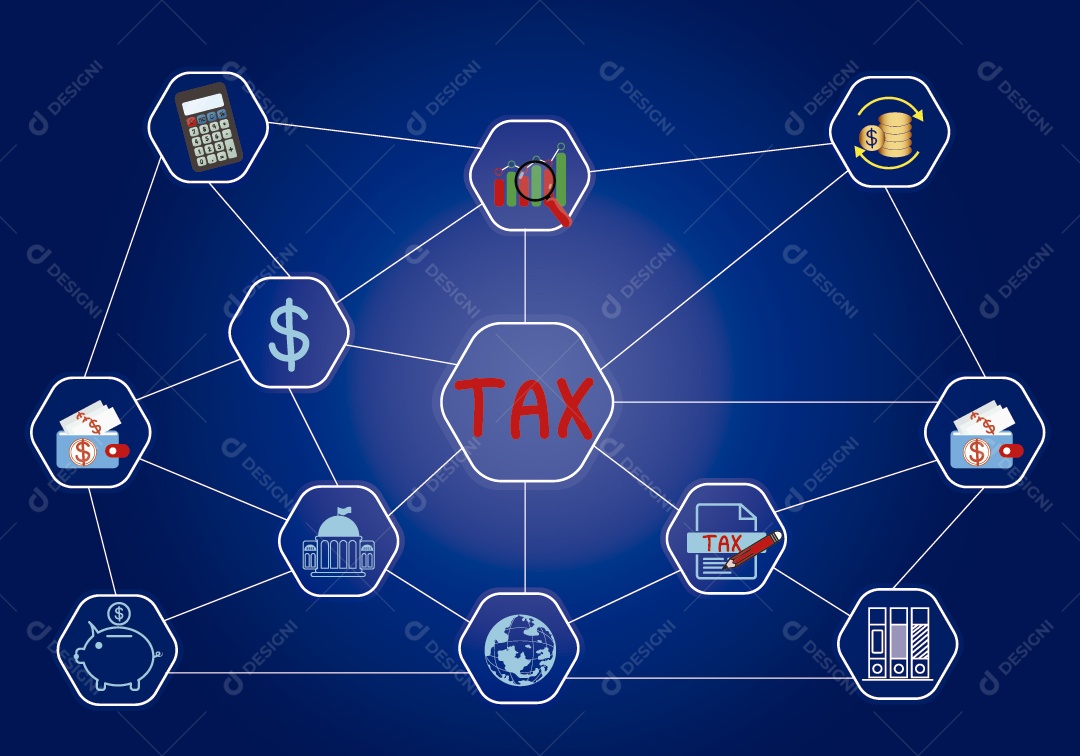 Conceito Impostos Ilustração Vetor EPS