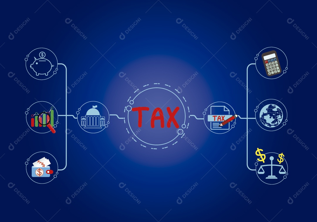 Conceito Impostos Ilustração Vetor EPS