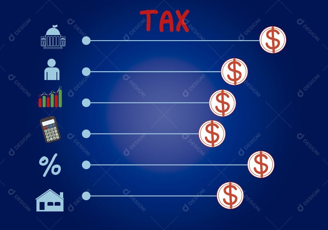 Conceito Impostos Ilustração Vetor EPS