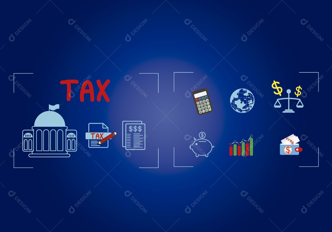 Conceito Impostos Ilustração Vetor EPS