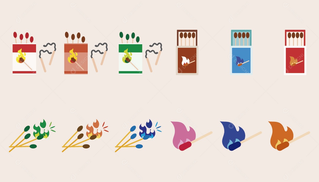 Conjunto de Ícones de Fósforo Ilustração Vetor EPS