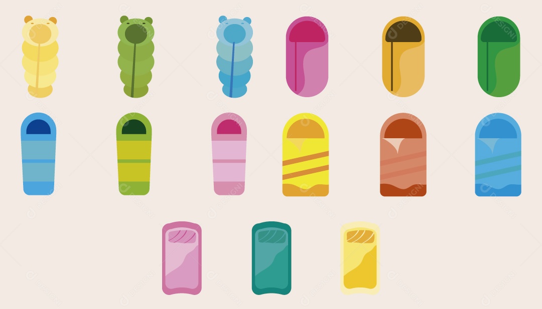 Conjunto de Ícones de Lata de Lixo Ilustração Vetor EPS