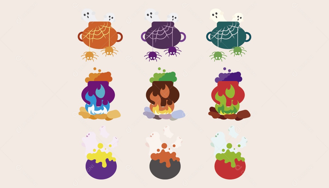 Conjunto de Ícones do Halloween Ilustração Vetor EPS