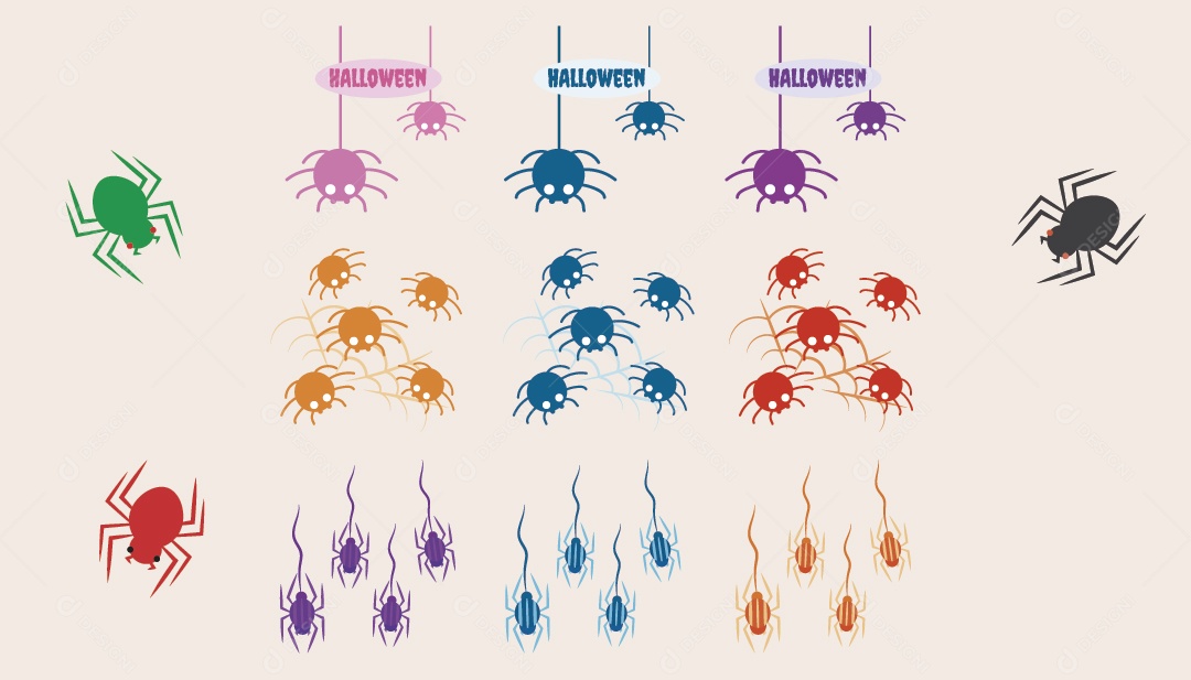 Conjunto de Ícones do Halloween Ilustração Vetor EPS