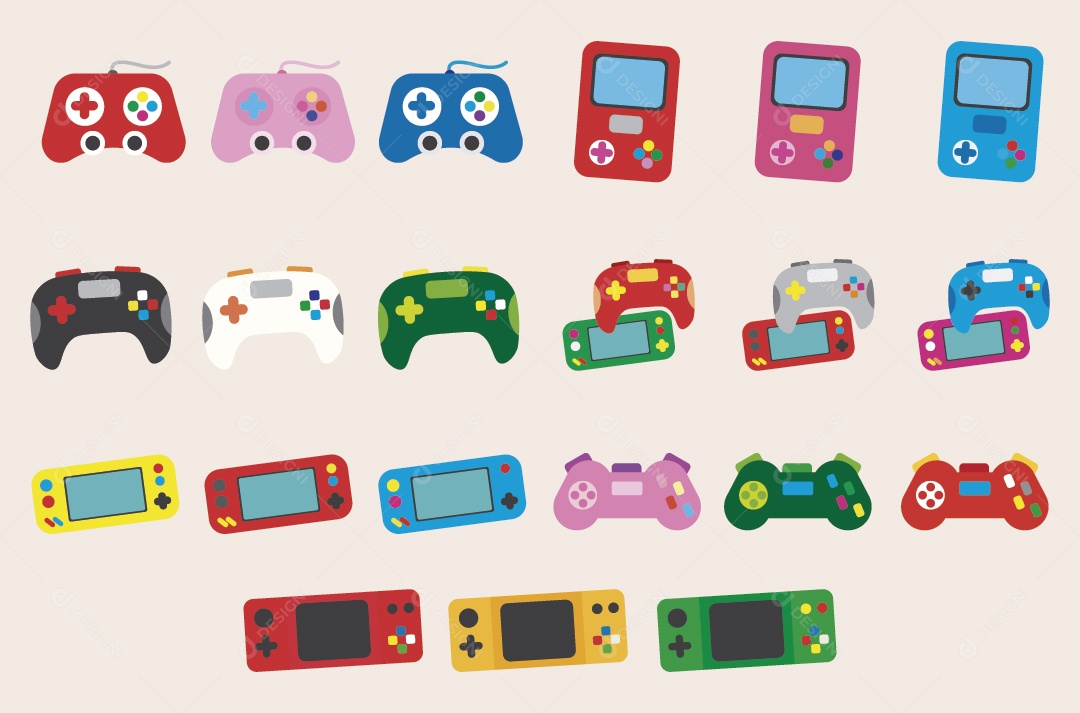 Conjunto de Ícones de Vídeo Game Ilustração Vetor EPS